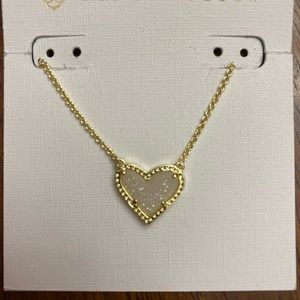 Kendra Scott Ari Heart Gold Drusy Necklace